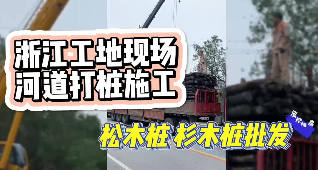 木樁廠家承接松木樁、杉木樁工地施工與批發(fā)視頻